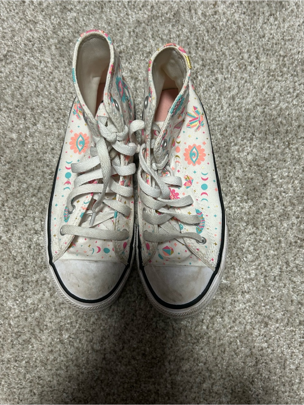 Girls Size 3 Evil Eye Hi-top Converse